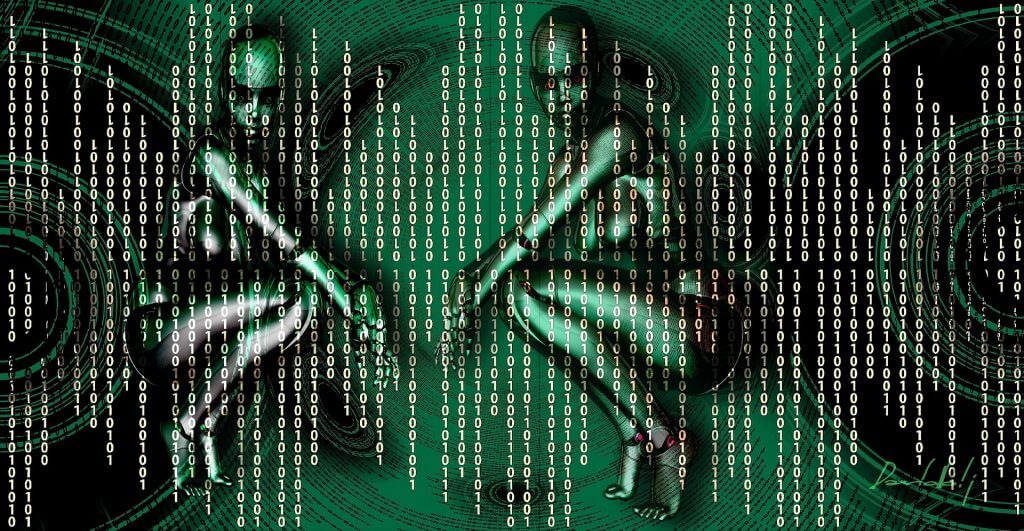 binary code with green tint
