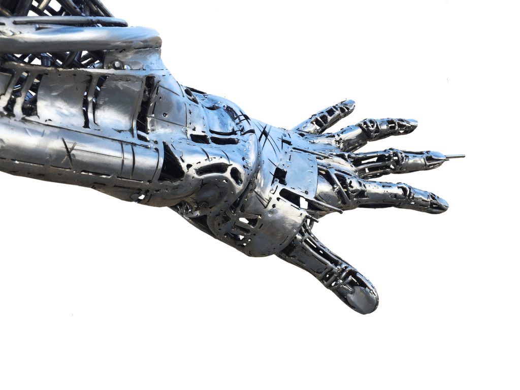 silver robotic hand