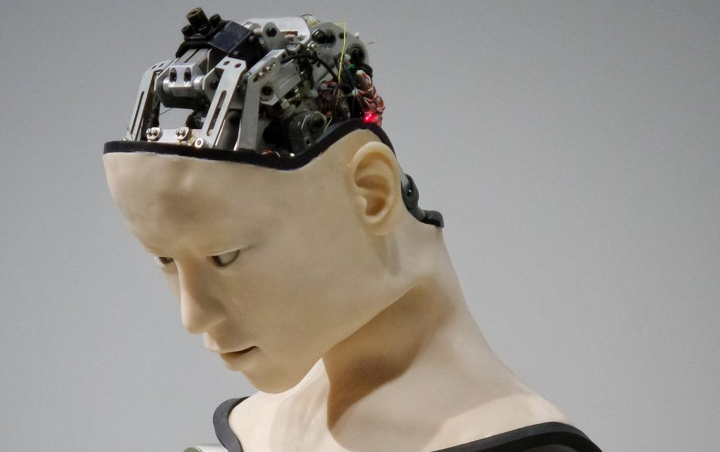humanoid robot exposed brain